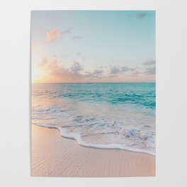 Beautiful tropical turquoise sandy beach photo Poster