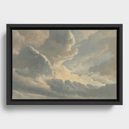 Study of Clouds with a Sunset near Rome Framed Canvas