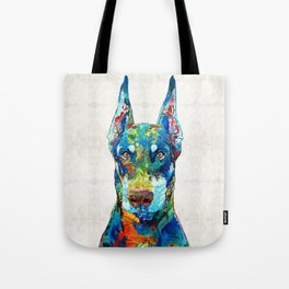Colorful Doberman Pinscher Dog - Sharon Cummings Tote Bag
