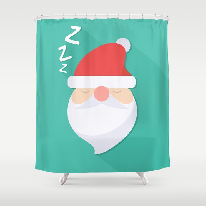 Wake Up Santa Shower Curtain By Type, Santa Shower Curtain