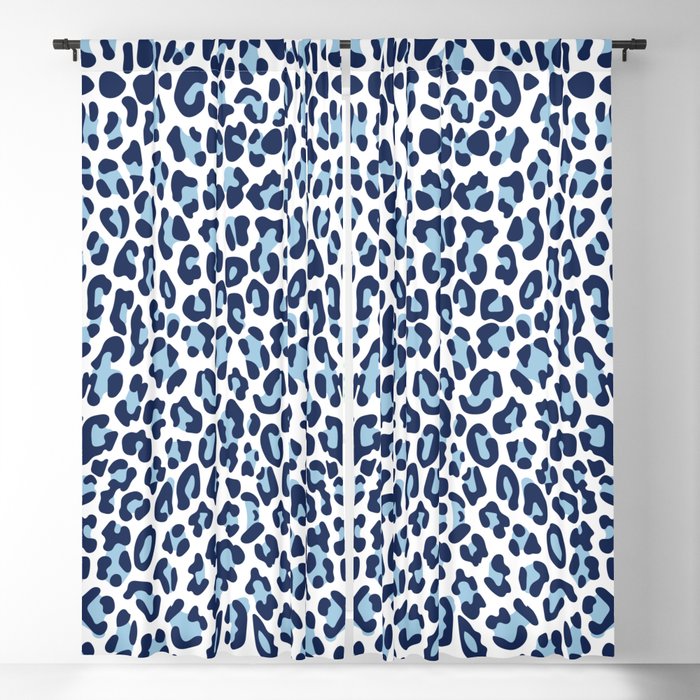 Blue Leopard Skin Blackout Curtain