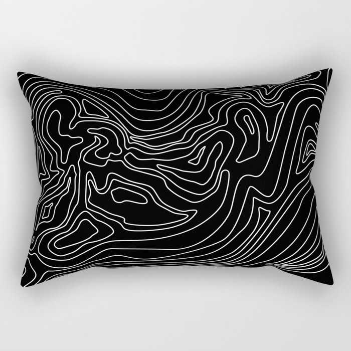 Ocean depth map - black Rectangular Pillow