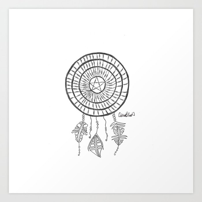 Get Wallpaper Dreamcatcher Drawing Art Print By Adriablack Society6 For iPhone