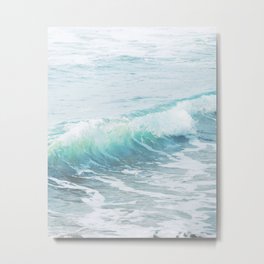 Elza Metal Print | Cyanwater, Waves, Sea, Coastal, Electricwave, Moderncoastal, Nautical, Turquoise, Ocean, Turquoisewater 