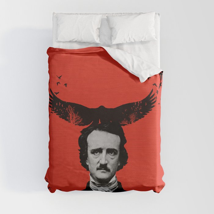 Edgar Allan Poe / Raven / Digital Painting Duvet Cover