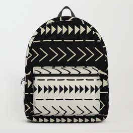Mudcloth Colorblock Backpack | Graphicdesign, African Mudcloth, Curated, Ivory, Chevron, Tribal, Black And White, Dye, Zig Zag, Exotic 