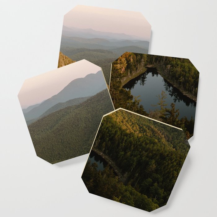 Adirondacks Sunset Landscape Print Coaster