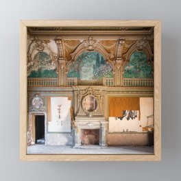 Stunning Abandoned Villa with Fireplace Framed Mini Art Print