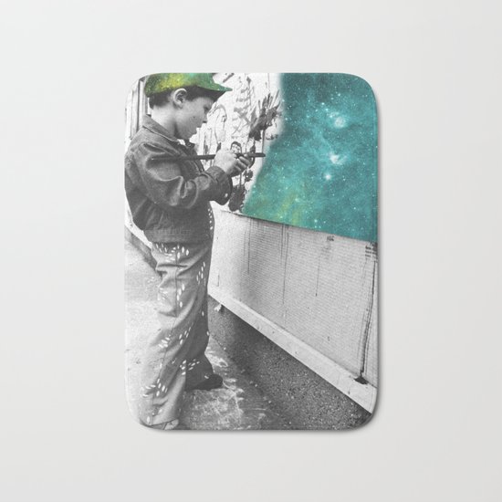 KID PAINTING THE UNIVERSE Bath Mat