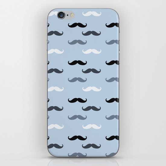Cool Blue Mustaches iPhone & iPod Skin