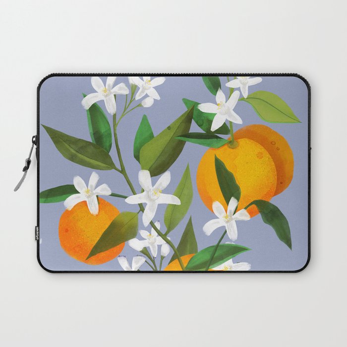 Orange Blossom Floral Laptop Sleeve