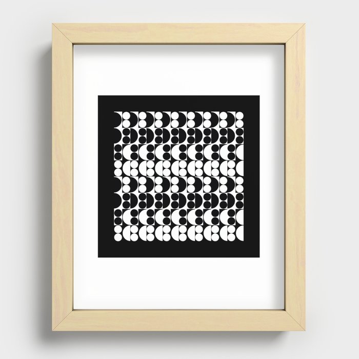 Abstract shape black white Recessed Framed Print