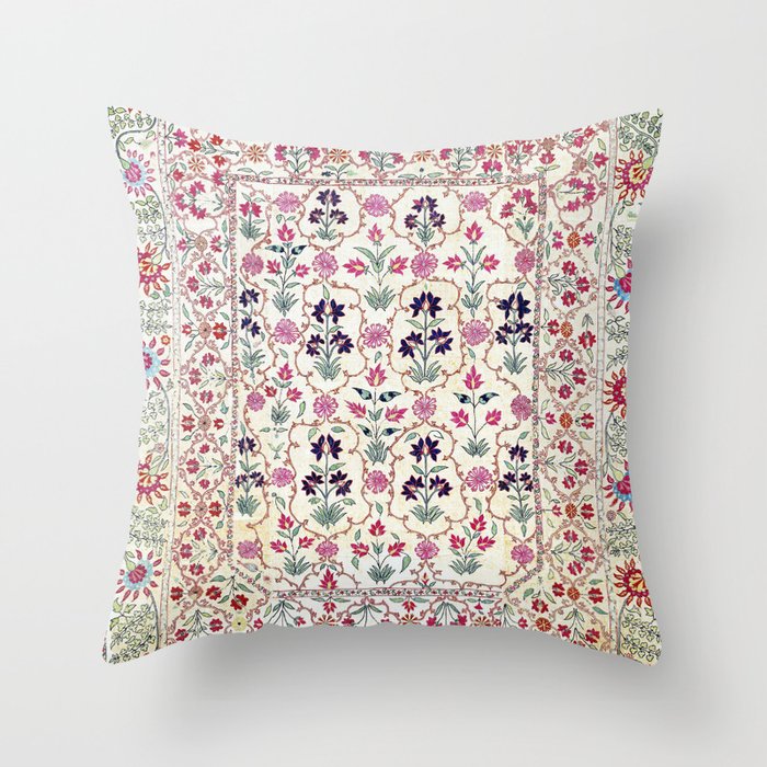Ura Tube Suzani Uzbekistan Embroidery Print Throw Pillow By