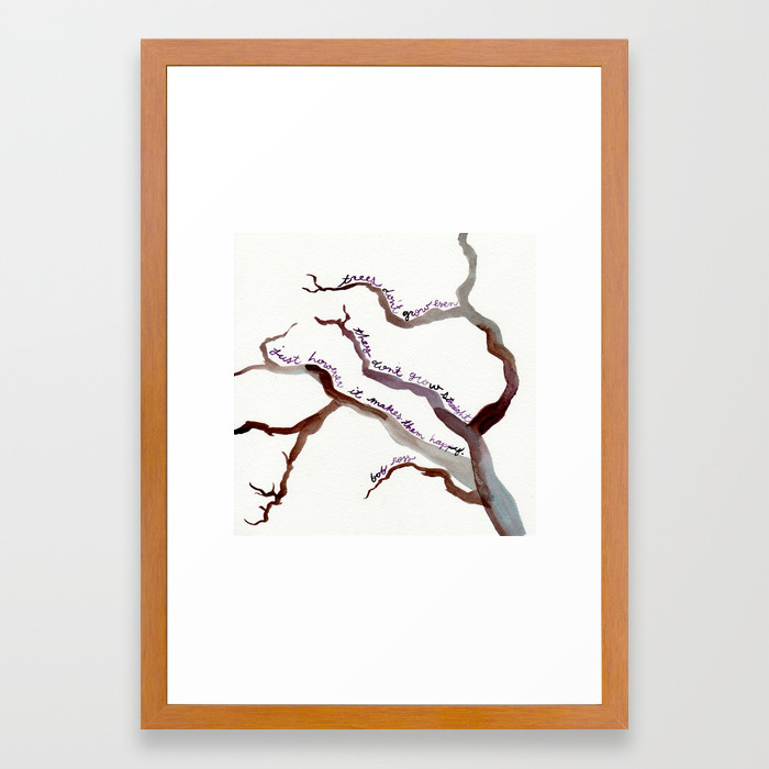 Bob Ross Quote Trees Don T Grow Even They Don T Grow Straight Framed Art Print By Conniecann Society6