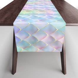 Holographic Mermaid Scales Pattern Table Runner