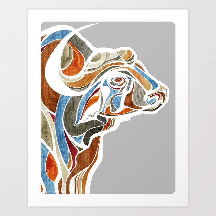 Cape Buffalo (technicolor) Art Print