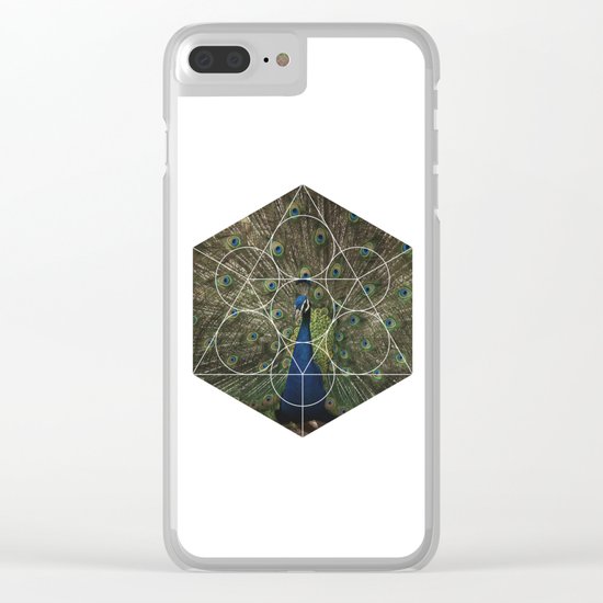 Beautiful Peacock - Geometric Photography Clear iPhone Case