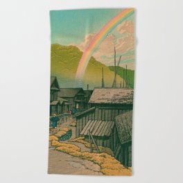 Kanitamachi by Kawase Hasui Beach Towel