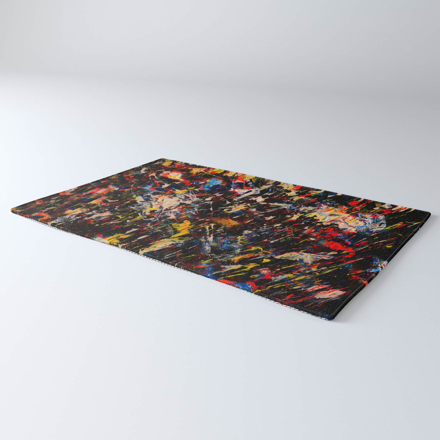 French Abstract Expressionism Painting Rug By Emmanuelsignorino