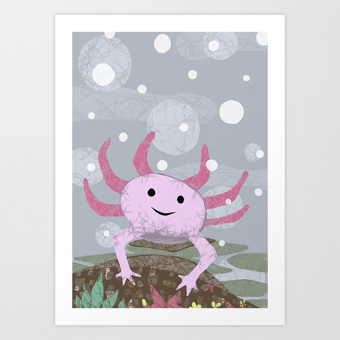 Cute Axolotl Art Print By Milicamijacic Society6
