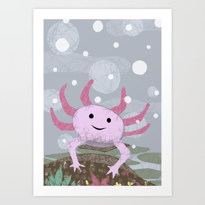 Cute Axolotl Art Print By Milicamijacic Society6 Cute Axolotl Art Print By Milicamijacic Society6