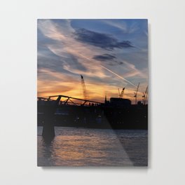crossing the bridge at twilight Metal Print