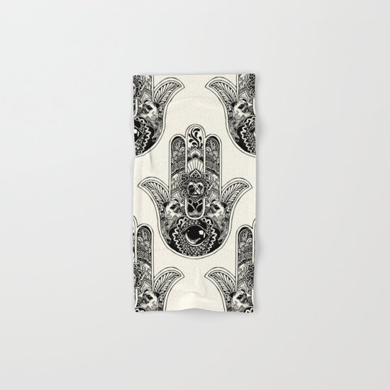 Hamsa Hand Pug Hand & Bath Towel