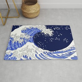 Great Blue Wave Rug | Graphicdesign, Surf, Waters, Japanese, Blue, Wave, Ocean, Boat, Kanagawa, Big 