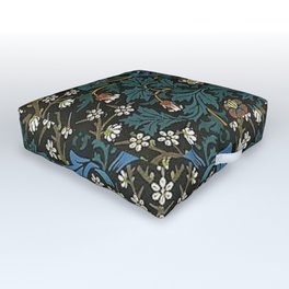 William Morris Vintage Blackthorn Green Blue 1892 Outdoor Floor Cushion