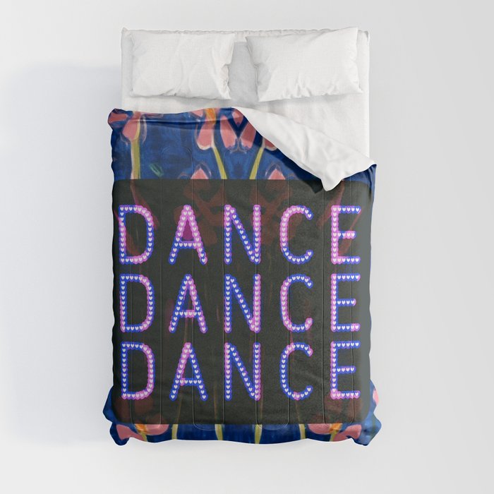 Dancing Pink Flowers Poster Comforter