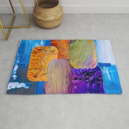 Rectangular geometric shapes of different colors in an abstract background - Modern artistic illustration design Rug