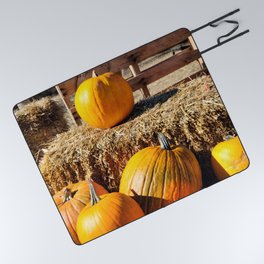 Pumpkins and Hay Picnic Blanket