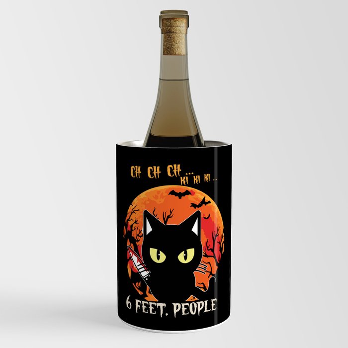Social Distancing Halloween Cat Coronavirus Wine Chiller