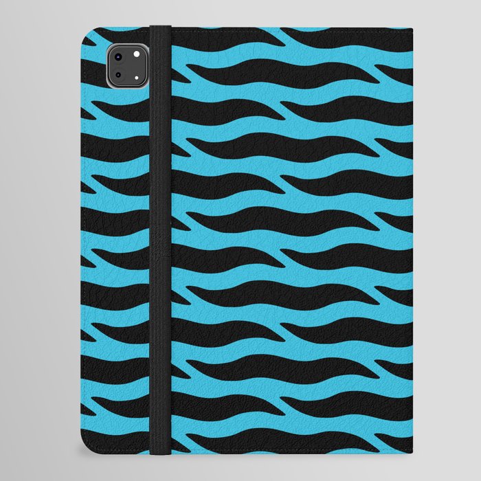 Tiger Wild Animal Print Pattern 330 Black and Blue iPad Folio Case