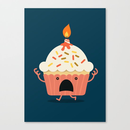 Cupcake on fire Canvas Print