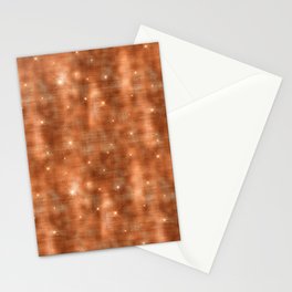 Glam Orange Diamond Shimmer Glitter Stationery Card