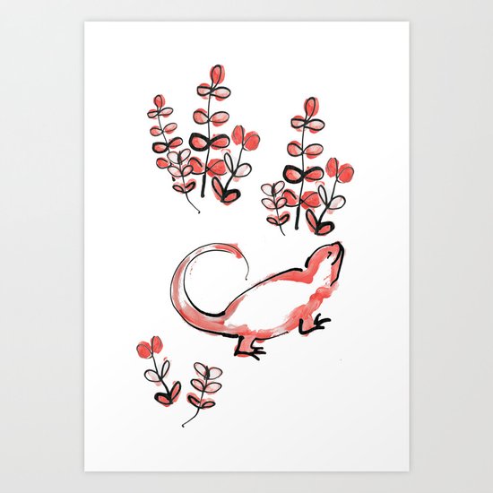 Happy Lizard Art Print