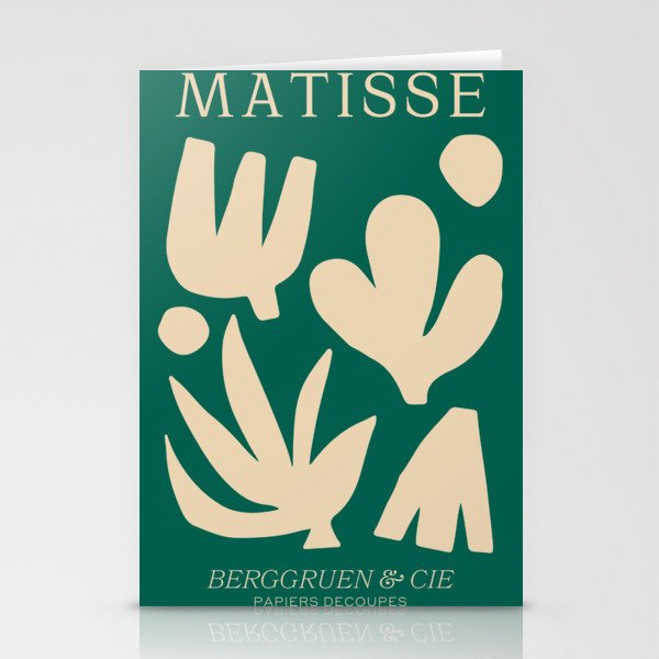 Bottle Green Collage: Paper Cutouts Matisse Edition Stationery Cards