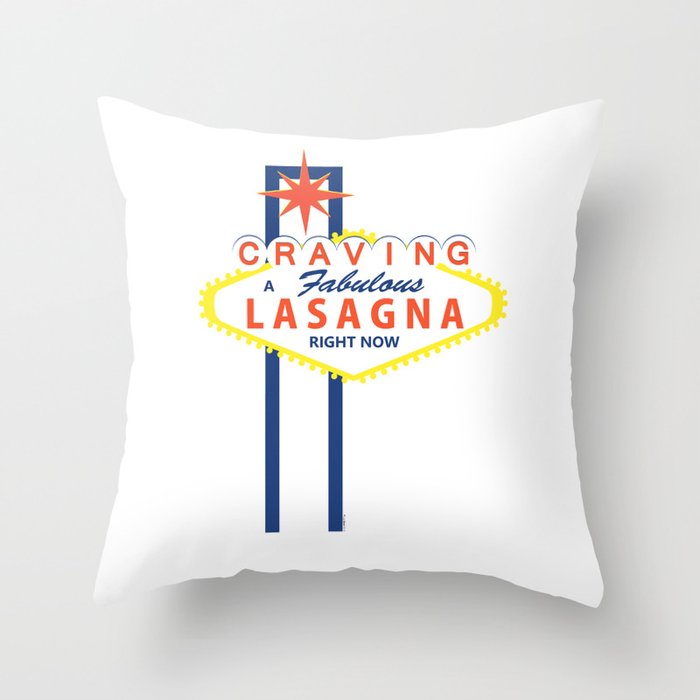 Las Vegas Lasagna Throw Pillow
