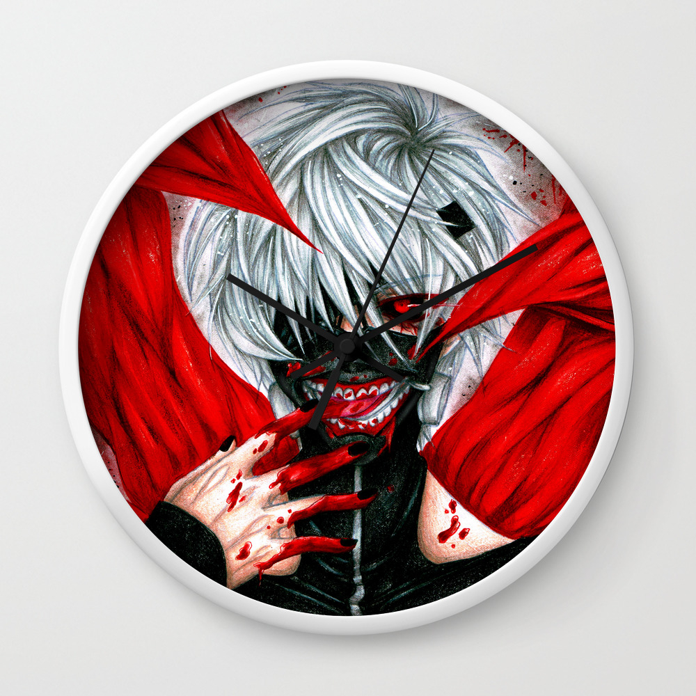 Ken Kaneki Wall Clock By Katrinu Art Society6 Ken Kaneki Wall Clock By Katrinu Art Society6