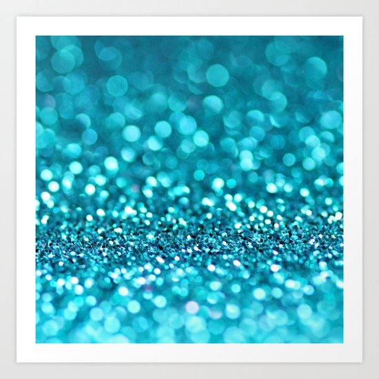turquoise glitter (photograph of glitter) Art Print