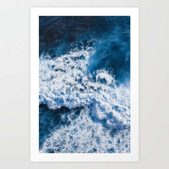 Dark Blue Ocean Waves With White Foam Art Print