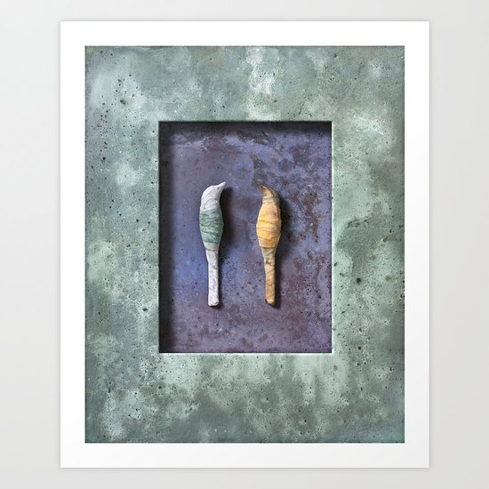 birds on green Art Print