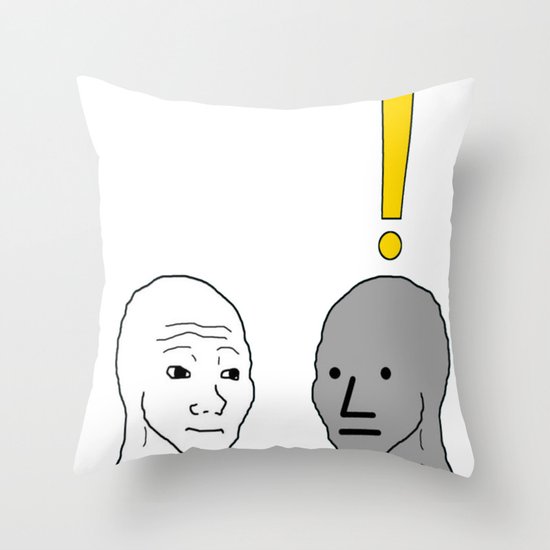 Npc Wojak Meme Throw Pillow By Desteesigners Society6