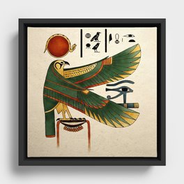 Ancient Egyptian Horus Falcon Ankh Framed Canvas