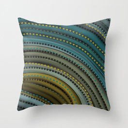 Turquoise, Taupe, and Sage Diagonal Curves Throw Pillow