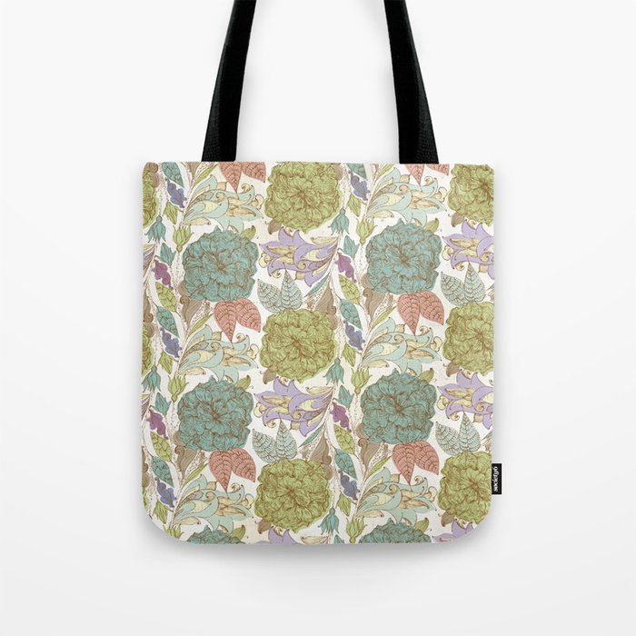 graphic flowers Tote Bag