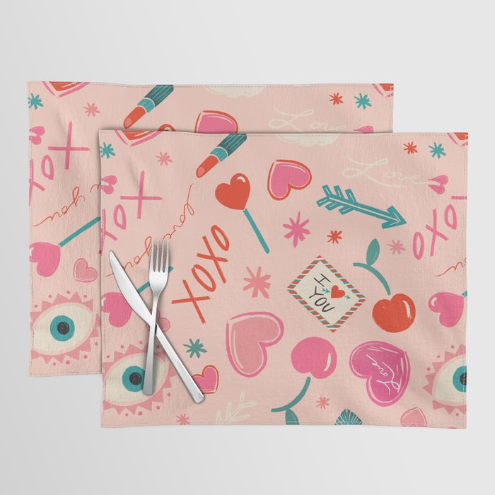 Love POP Valentine - Pink Pattern Placemat