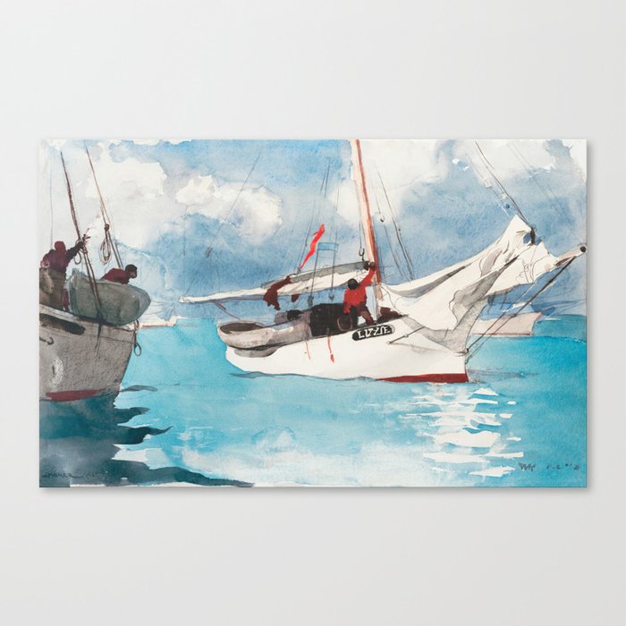 Fishing Boats, Key West - Winslow H. Canvas Print