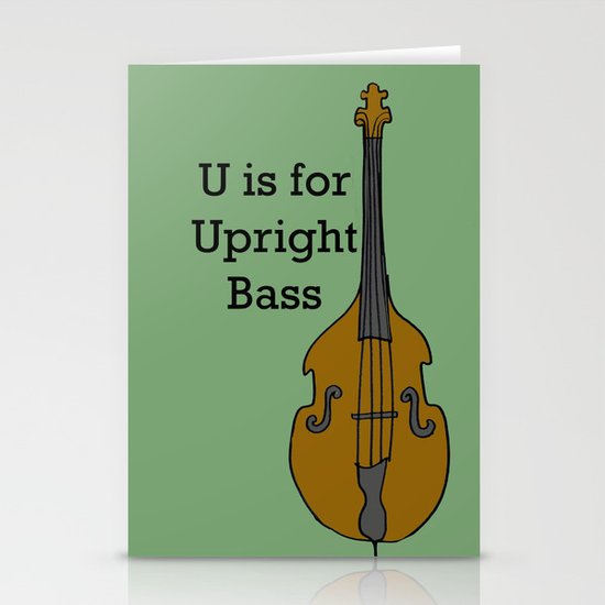 U is for Upright Bass Stationery Cards